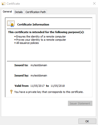 Trusted certificate